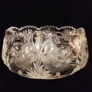Vintage Lausitzer Glas Cut Crystal Bowl